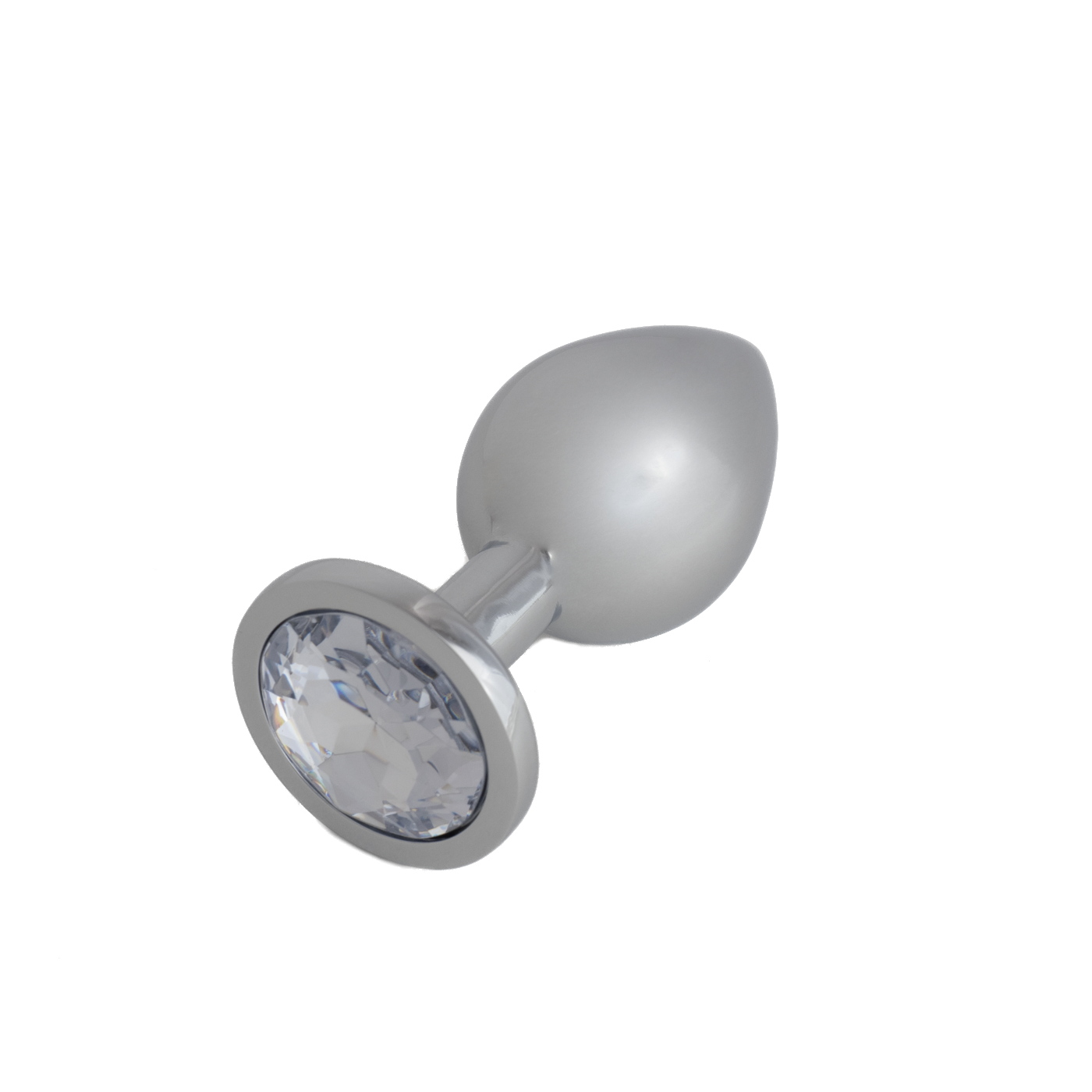 Buttplug Set - FlexToyz Zilver met Witte Diamant