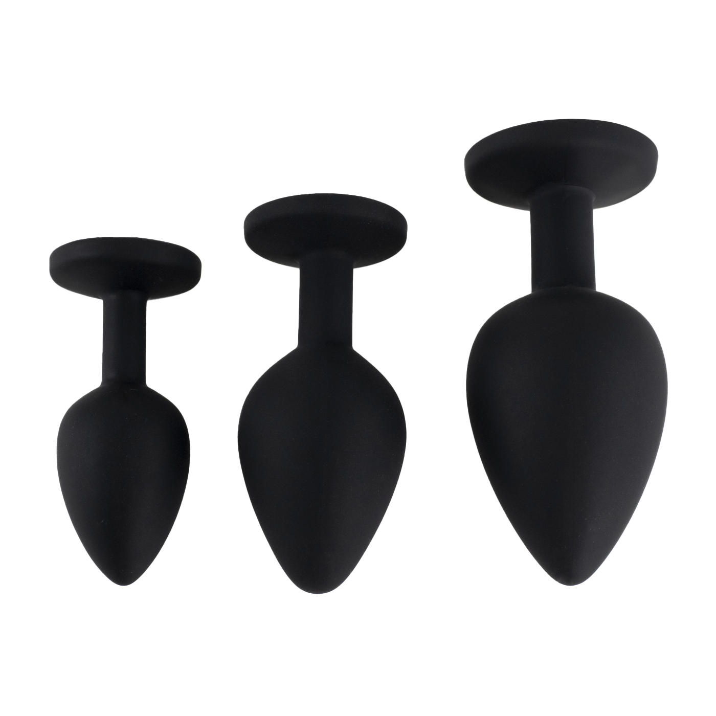 Buttplug Set - FlexToyz Zwarte Siliconen Buttplug Met Witte Diamant