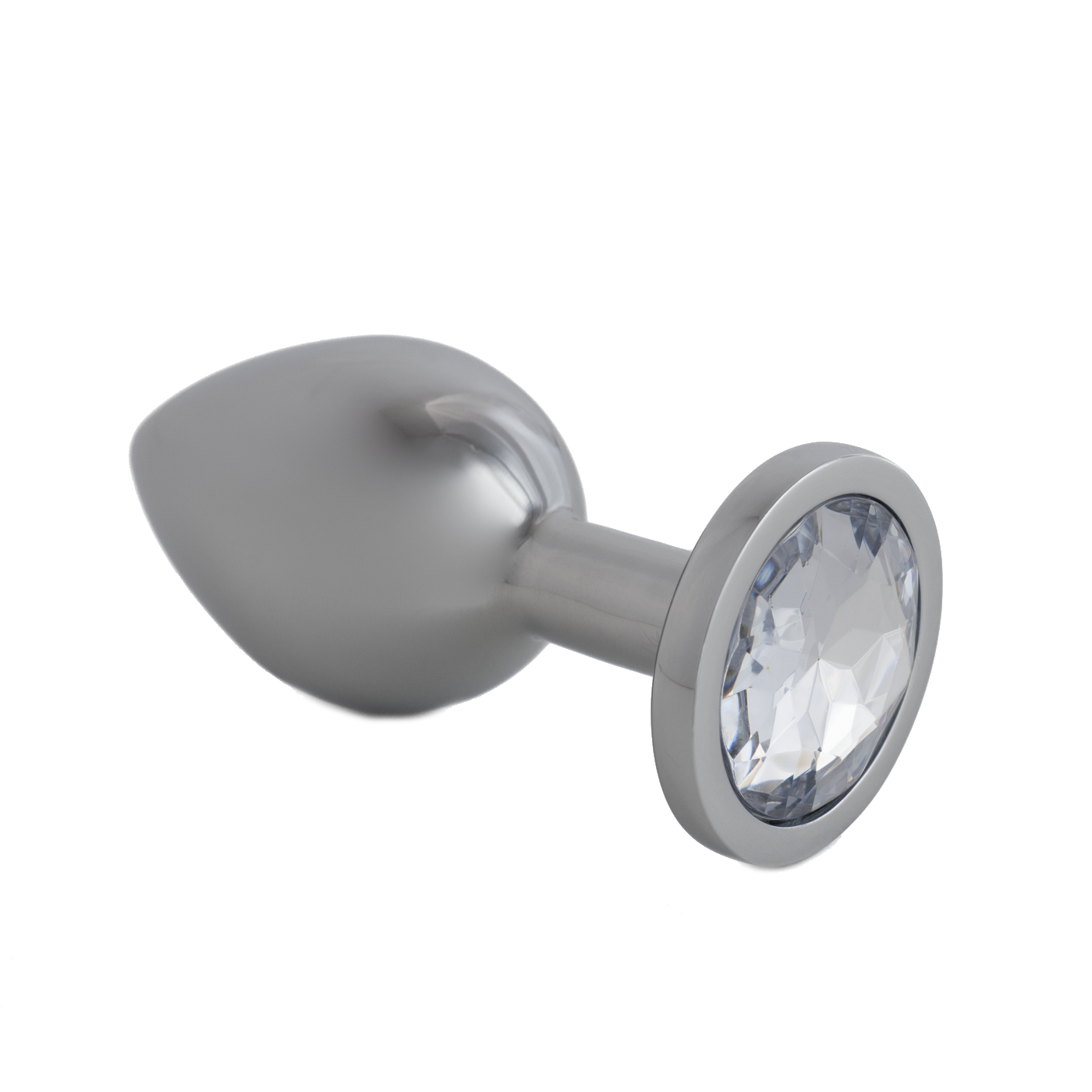 Buttplug FlexToyz Zilver met witte Diamant Large