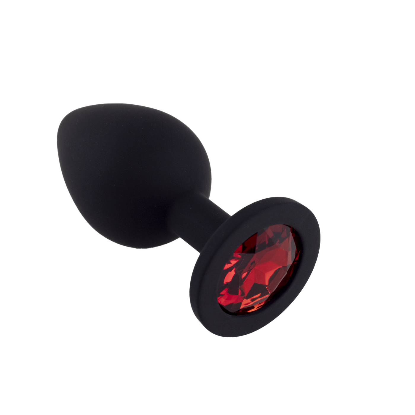 Buttplug Set - FlexToyz Zwarte Siliconen Buttplug Met Rode Diamant